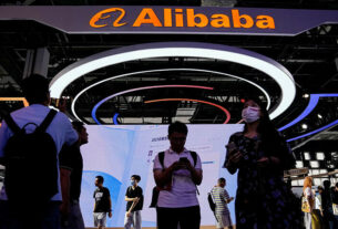 The Alibaba Group sign is seen at the World Artificial Intelligence Conference in Shanghai in this file photo from July 2023. — Reuters