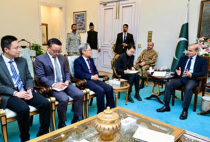 Chinese Ambassador to Pakistan Jiang Zaidong calls on Prime Minister Shehbaz Sharif in Islamabad on January 31