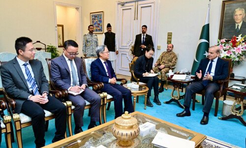 Chinese Ambassador to Pakistan Jiang Zaidong calls on Prime Minister Shehbaz Sharif in Islamabad on January 31