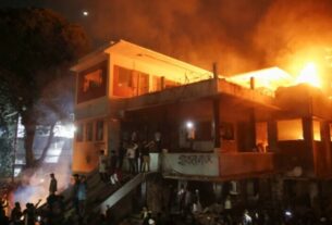 Protesters set fire to the Dhanmondi-32 residence of Bangabandhu Sheikh Mujibur Rahman, father of the ousted PM Sheikh Hasina, in Dhaka, Bangladesh February 5, 2025. — Reuters