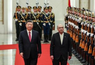 Chinese President Xi Jinping and Pakistani President Asif Ali Zardari walk past the honor guards during the welcome ceremony at the Great Hall of the People in Beijing, China, 05 February 2025. — Reuters